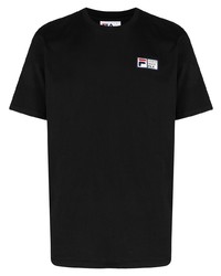 schwarzes T-Shirt mit einem Rundhalsausschnitt von Fila