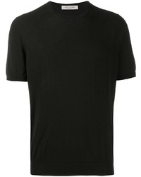 schwarzes T-Shirt mit einem Rundhalsausschnitt von Fileria