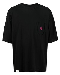 schwarzes T-Shirt mit einem Rundhalsausschnitt von FIVE CM