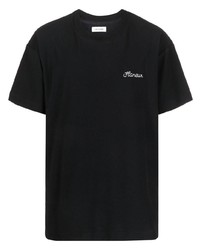 schwarzes T-Shirt mit einem Rundhalsausschnitt von Flaneur Homme