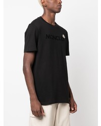 schwarzes T-Shirt mit einem Rundhalsausschnitt von Moncler