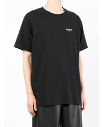 schwarzes T-Shirt mit einem Rundhalsausschnitt von Balmain