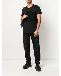 schwarzes T-Shirt mit einem Rundhalsausschnitt von Balmain