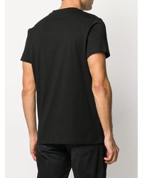 schwarzes T-Shirt mit einem Rundhalsausschnitt von Balmain