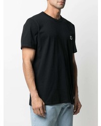 schwarzes T-Shirt mit einem Rundhalsausschnitt von MAISON KITSUNÉ