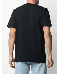 schwarzes T-Shirt mit einem Rundhalsausschnitt von MAISON KITSUNÉ