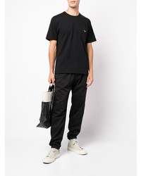 schwarzes T-Shirt mit einem Rundhalsausschnitt von MAISON KITSUNÉ