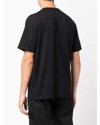 schwarzes T-Shirt mit einem Rundhalsausschnitt von MAISON KITSUNÉ