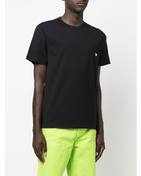 schwarzes T-Shirt mit einem Rundhalsausschnitt von MAISON KITSUNÉ