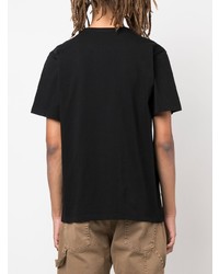 schwarzes T-Shirt mit einem Rundhalsausschnitt von MAISON KITSUNÉ