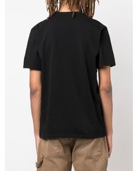 schwarzes T-Shirt mit einem Rundhalsausschnitt von MAISON KITSUNÉ