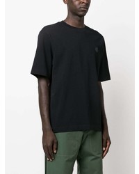 schwarzes T-Shirt mit einem Rundhalsausschnitt von MAISON KITSUNÉ