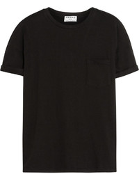 schwarzes T-Shirt mit einem Rundhalsausschnitt von Frame Denim