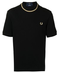 schwarzes T-Shirt mit einem Rundhalsausschnitt von Fred Perry