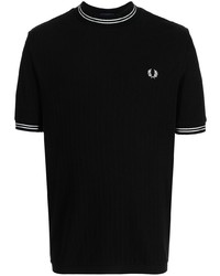 schwarzes T-Shirt mit einem Rundhalsausschnitt von Fred Perry