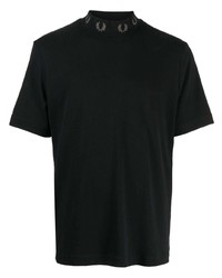 schwarzes T-Shirt mit einem Rundhalsausschnitt von Fred Perry