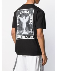 schwarzes T-Shirt mit einem Rundhalsausschnitt von McQ Alexander McQueen