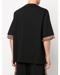 schwarzes T-Shirt mit einem Rundhalsausschnitt von Marcelo Burlon County of Milan