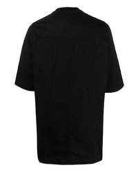 schwarzes T-Shirt mit einem Rundhalsausschnitt von Rick Owens