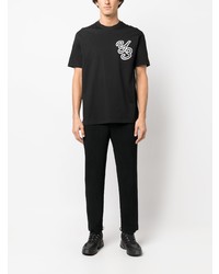 schwarzes T-Shirt mit einem Rundhalsausschnitt von Y-3