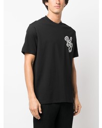 schwarzes T-Shirt mit einem Rundhalsausschnitt von Y-3