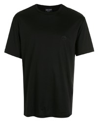 schwarzes T-Shirt mit einem Rundhalsausschnitt von Giorgio Armani