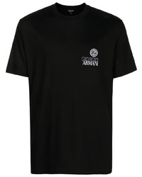 schwarzes T-Shirt mit einem Rundhalsausschnitt von Giorgio Armani