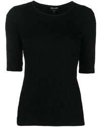 schwarzes T-Shirt mit einem Rundhalsausschnitt von Giorgio Armani