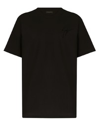 schwarzes T-Shirt mit einem Rundhalsausschnitt von Giuseppe Zanotti