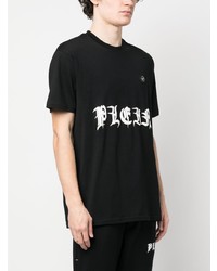 schwarzes T-Shirt mit einem Rundhalsausschnitt von Philipp Plein