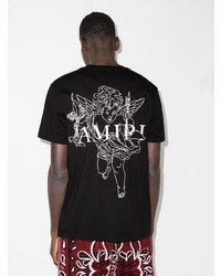 schwarzes T-Shirt mit einem Rundhalsausschnitt von Amiri