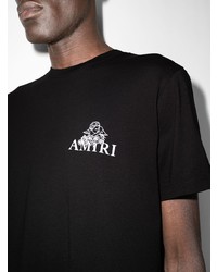 schwarzes T-Shirt mit einem Rundhalsausschnitt von Amiri