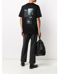 schwarzes T-Shirt mit einem Rundhalsausschnitt von Juun.J