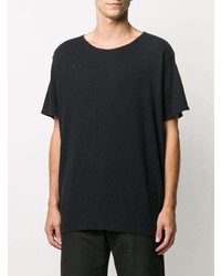 schwarzes T-Shirt mit einem Rundhalsausschnitt von Greg Lauren