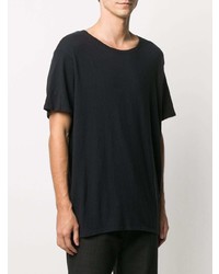 schwarzes T-Shirt mit einem Rundhalsausschnitt von Greg Lauren