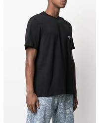 schwarzes T-Shirt mit einem Rundhalsausschnitt von MSGM