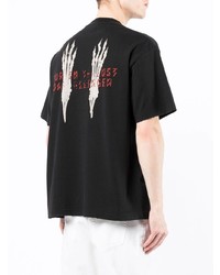 schwarzes T-Shirt mit einem Rundhalsausschnitt von 44 label group