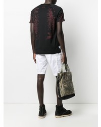 schwarzes T-Shirt mit einem Rundhalsausschnitt von Stone Island Shadow Project