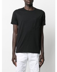 schwarzes T-Shirt mit einem Rundhalsausschnitt von Stone Island Shadow Project