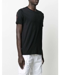 schwarzes T-Shirt mit einem Rundhalsausschnitt von Stone Island Shadow Project