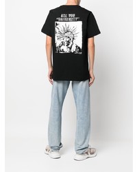 schwarzes T-Shirt mit einem Rundhalsausschnitt von Maharishi