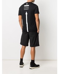 schwarzes T-Shirt mit einem Rundhalsausschnitt von Les Hommes Urban