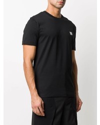 schwarzes T-Shirt mit einem Rundhalsausschnitt von Les Hommes Urban