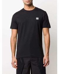 schwarzes T-Shirt mit einem Rundhalsausschnitt von Les Hommes Urban