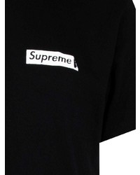 schwarzes T-Shirt mit einem Rundhalsausschnitt von Supreme