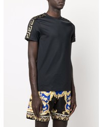 schwarzes T-Shirt mit einem Rundhalsausschnitt von Versace