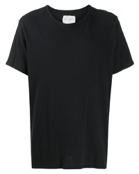 schwarzes T-Shirt mit einem Rundhalsausschnitt von Greg Lauren