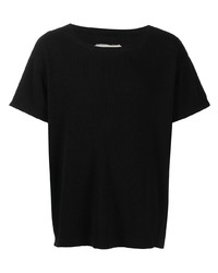 schwarzes T-Shirt mit einem Rundhalsausschnitt von Greg Lauren