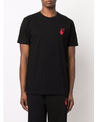 schwarzes T-Shirt mit einem Rundhalsausschnitt von Off-White