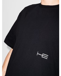 schwarzes T-Shirt mit einem Rundhalsausschnitt von Heliot Emil